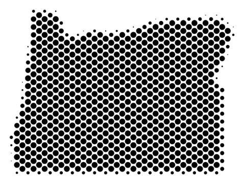Halftone Dotted Oregon State Map イラスト素材