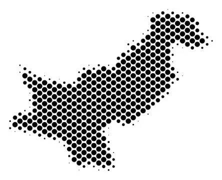 Halftone Dotted Pakistan Map イラスト素材
