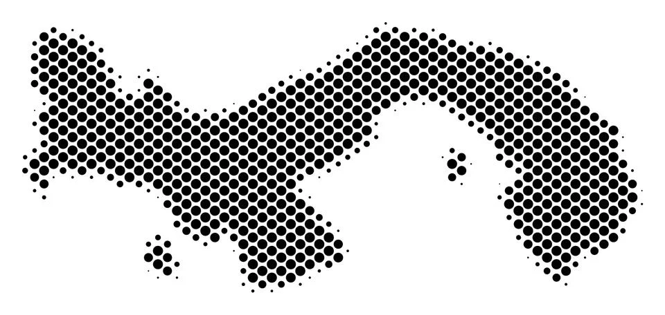 Halftone Dotted Panama Map Stock Illustration