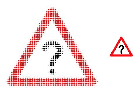 Halftone Dotted Question Warning Icon Stock Illustration