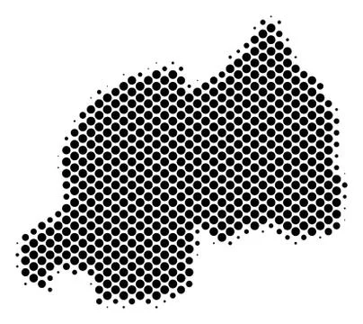 Halftone Dotted Rwanda Map 스톡 일러스트