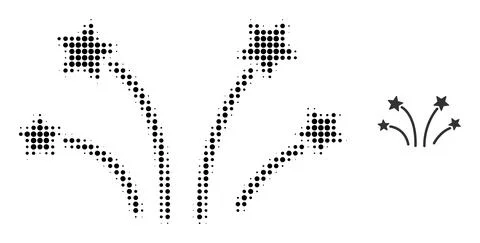 Halftone Dotted Salute Icon 스톡 일러스트
