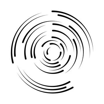 Halftone dotted speed lines circle. Geometric art in circle form. Round swirl 스톡 일러스트
