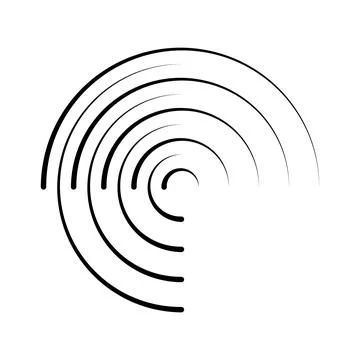 Halftone dotted speed lines circle. Geometric art in circle form. Round swirl Stock Illustration