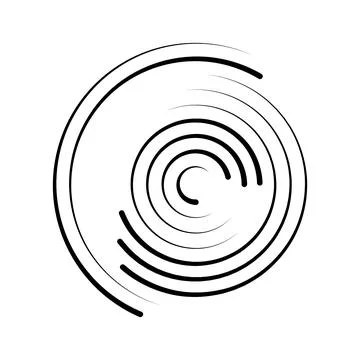 Halftone dotted speed lines circle. Geometric art in circle form. Round swirl Stock Illustration