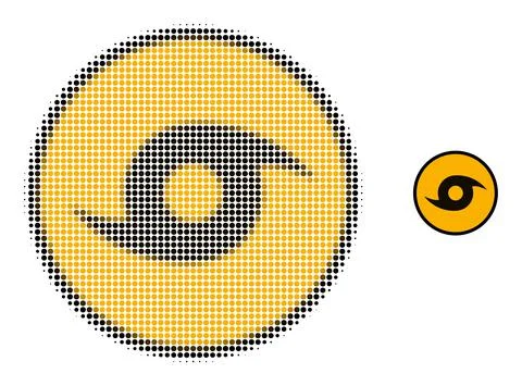 Halftone Dotted Tornado Danger Icon Stock Illustration