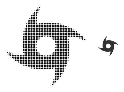Halftone Dotted Tornado Icon Stock Illustration