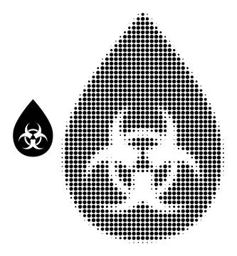 Halftone Dotted Toxic Liquid Drop Icon Illustrazione stock