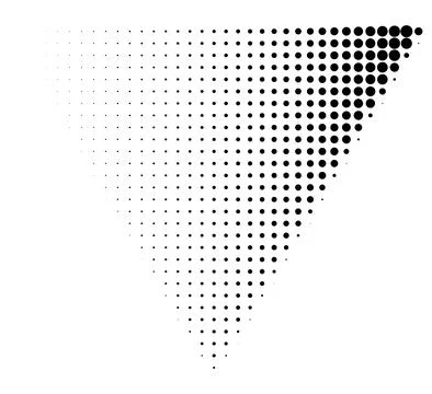 Halftone dotted triangle Stock Illustration