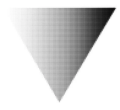 Halftone dotted triangle Stock Illustration