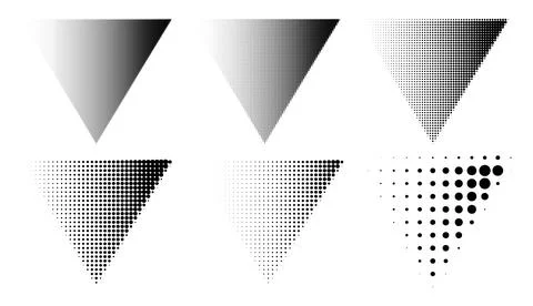 Halftone dotted triangle set Stock Illustration