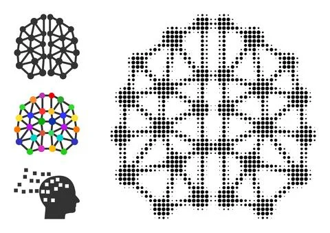 Halftone Dotted Vector AI Structure Icon Stock Illustration