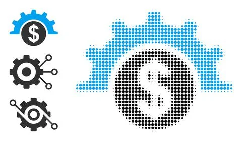 Halftone Dotted Vector Financial Industry Icon 스톡 일러스트