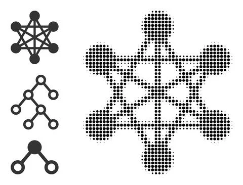 Halftone Dotted Vector Network Links Icon イラスト素材