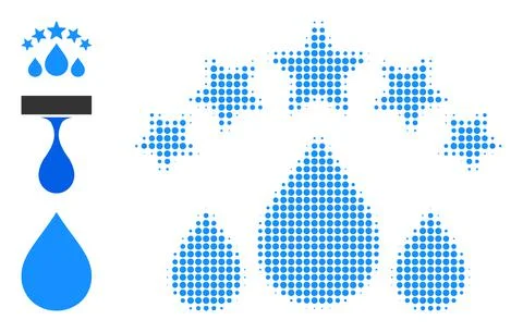Halftone Dotted Vector Quality Water Drops Icon 스톡 일러스트