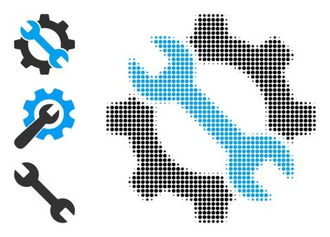 Halftone Dotted Vector Repair Tools Icon Illustrazione stock