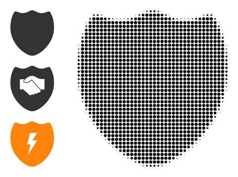 Halftone Dotted Vector Shield Icon Illustrazione stock