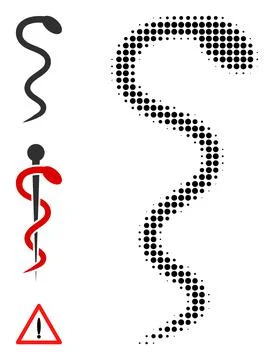 Halftone Dotted Vector Snake Icon Ilustración de archivo