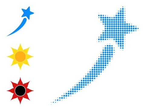 Halftone Dotted Vector Startup Star Icon Illustrazione stock