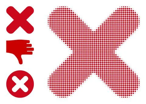 Halftone Dotted Vector Terminate Icon 스톡 일러스트