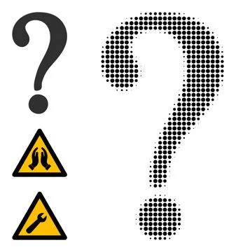Halftone Dotted Vector Unknown Icon Stock Illustration