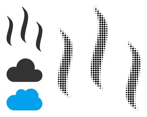 Halftone Dotted Vector Vapour Icon Illustration