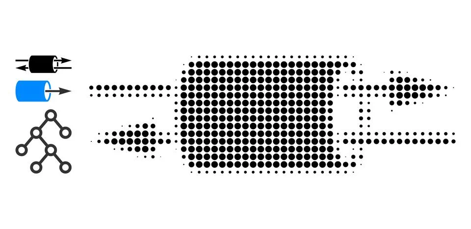 Halftone Dotted Vector VPN Pipe Icon Illustrazione stock