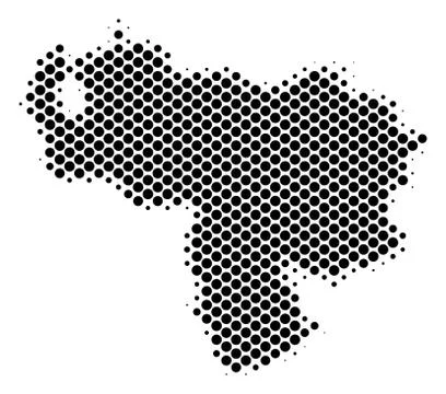 Halftone Dotted Venezuela Map 스톡 일러스트