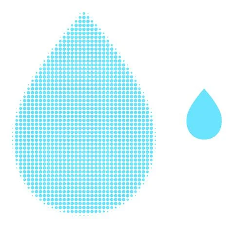 Halftone Dotted Water Drop Icon 스톡 일러스트