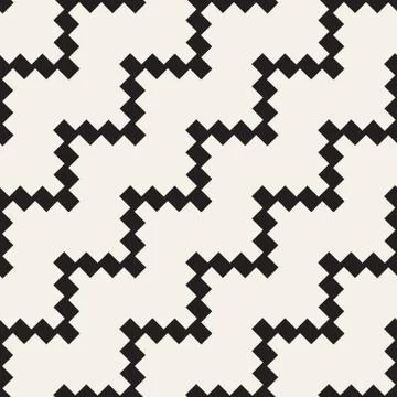 Halftone Edgy Lines Mosaic Endless Stylish Texture. Vector Seamless Black and Stock Illustration
