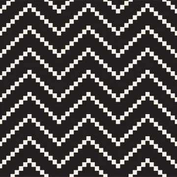 Halftone Edgy Lines Mosaic Endless Stylish Texture. Vector Seamless Black a.. Stock Illustration