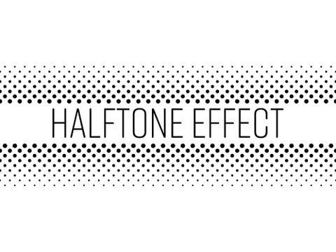 Halftone effect title strip with black text on white background. Vector Stock Illustration
