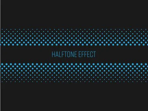 Halftone effect title strip with blue text on dark grey background. Vector Stock Illustration
