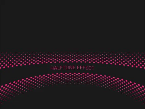 Halftone effect title strip with pink text on dark grey background. Vector Stock Illustration