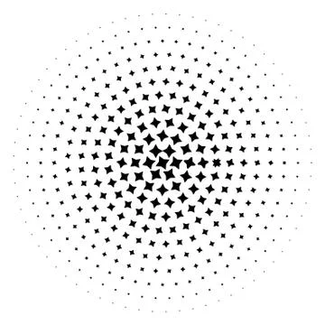 Halftone element. Abstract geometric graphic with half-tone pattern Stock Illustration