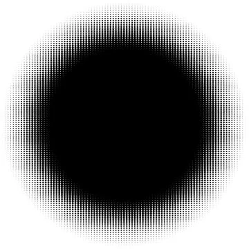 Halftone element. Abstract geometric graphic with half-tone pattern Stock Illustration