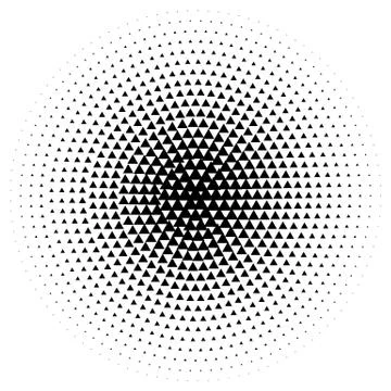 Halftone element. Abstract geometric graphic with half-tone pattern Stock Illustration