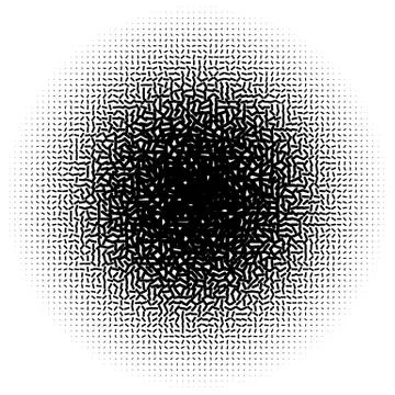 Halftone element. Abstract geometric graphic with half-tone pattern Stock Illustration