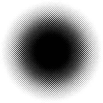Halftone element. Abstract geometric graphic with half-tone pattern Stock Illustration