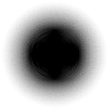Halftone element. Abstract geometric graphic with half-tone pattern Stock Illustration