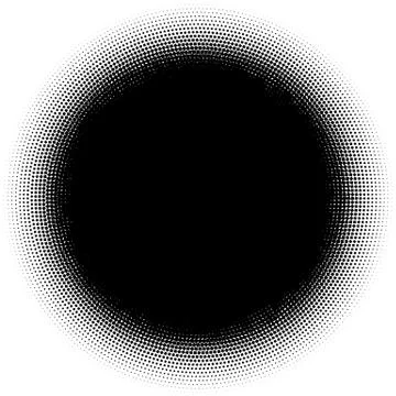 Halftone element. Abstract geometric graphic with half-tone pattern Stock Illustration