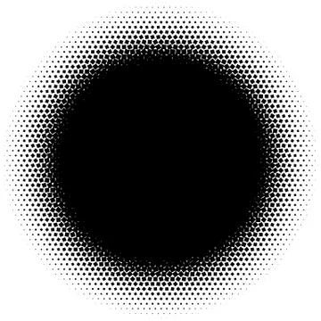 Halftone element. Abstract geometric graphic with half-tone pattern Stock Illustration