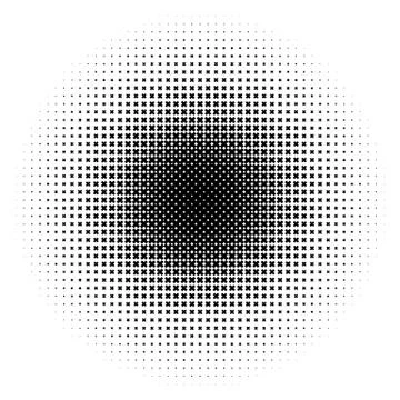 Halftone element. Abstract geometric graphic with half-tone pattern Stock Illustration