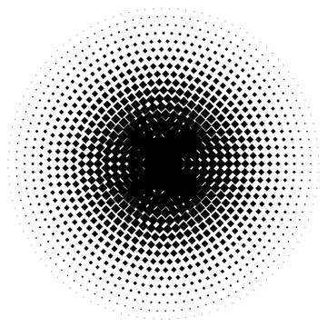 Halftone element. Abstract geometric graphic with half-tone pattern Stock Illustration