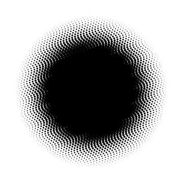 Halftone element. Abstract geometric graphic with half-tone pattern Stock Illustration