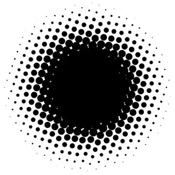 Halftone element. Abstract geometric graphic with half-tone pattern Stock Illustration