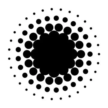 Halftone element. Abstract geometric graphic with half-tone pattern Stock Illustration