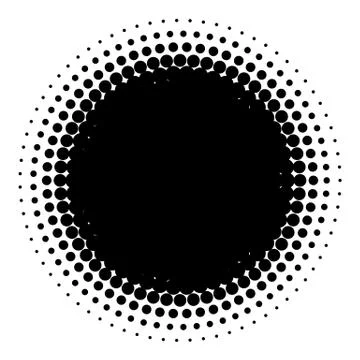 Halftone element. Abstract geometric graphic with half-tone pattern Stock Illustration