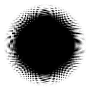 Halftone element. Abstract geometric graphic with half-tone pattern Illustrazione stock