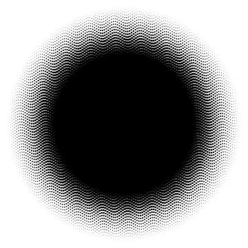 Halftone element. Abstract geometric graphic with half-tone pattern Stock Illustration